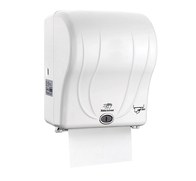 Dispenser manual pentru rola prosop hartie  21 cm  Alb